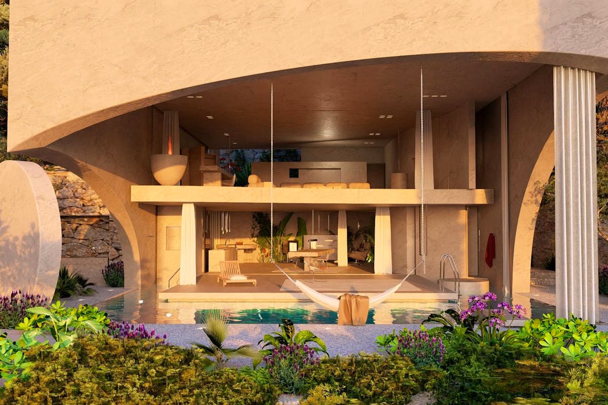 Seafront building plot with a main architectural project for sale