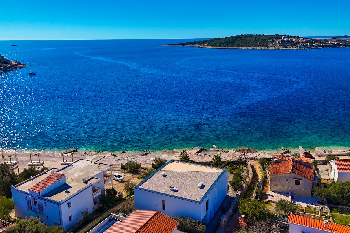 Newly built seafront villa with open sea view