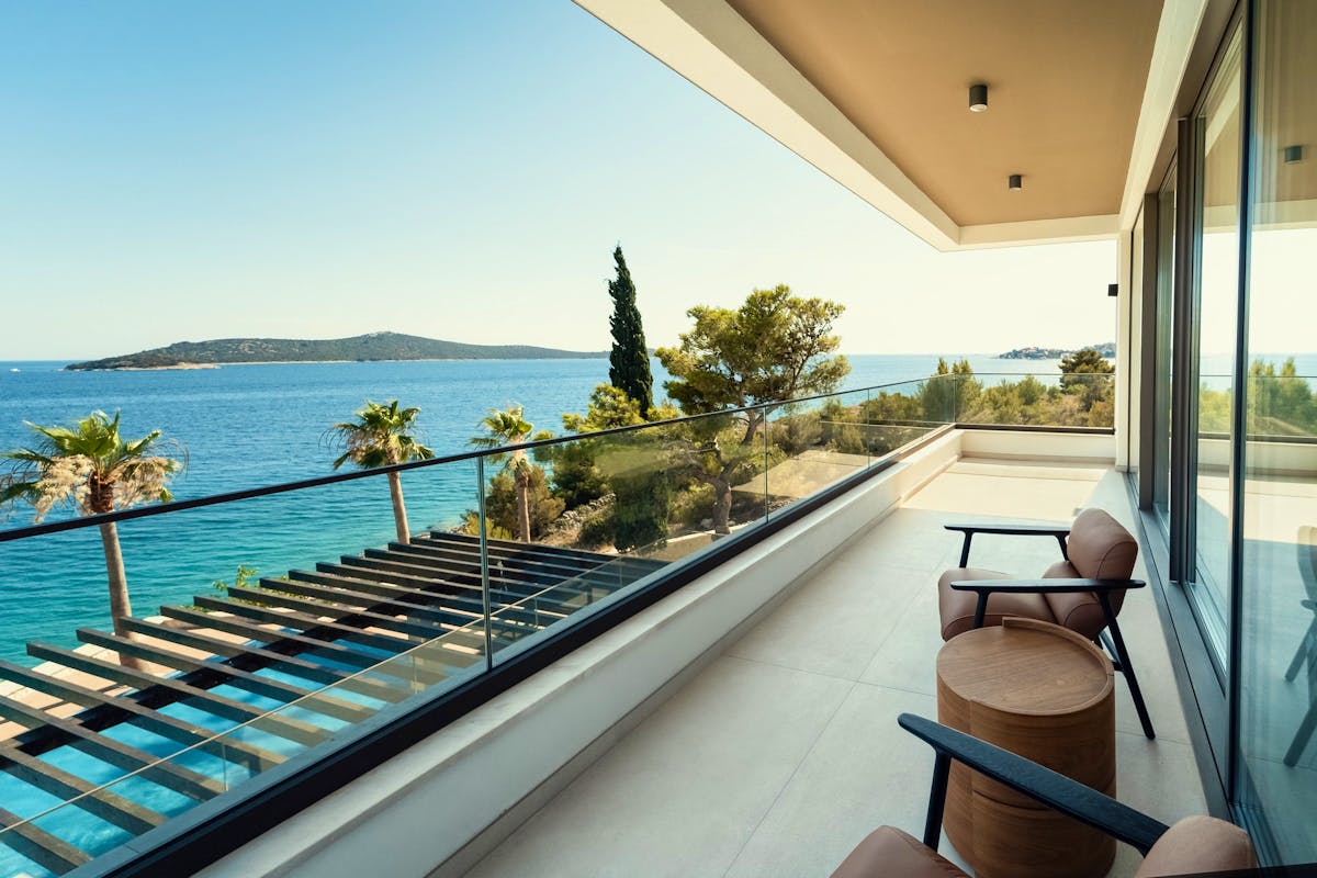 Open sea view from the bedroom's balcony