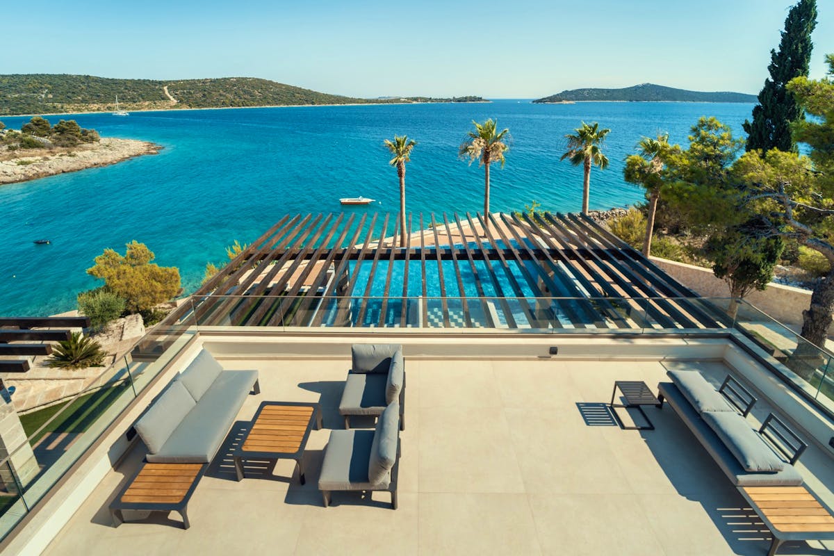 Open sea view from the villa for sale near Rogoznica