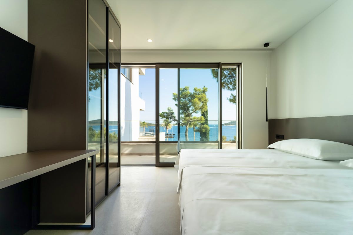 Luxurious bedroom with open se view