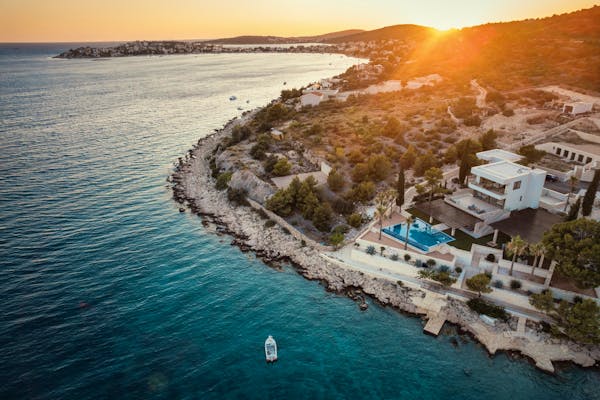 Newly built seafront villa near Rogoznica for sale