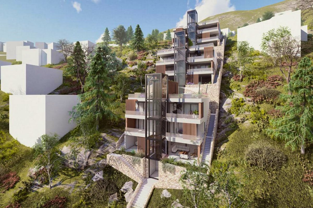 Visualization of modern villas by the sea near Omiš