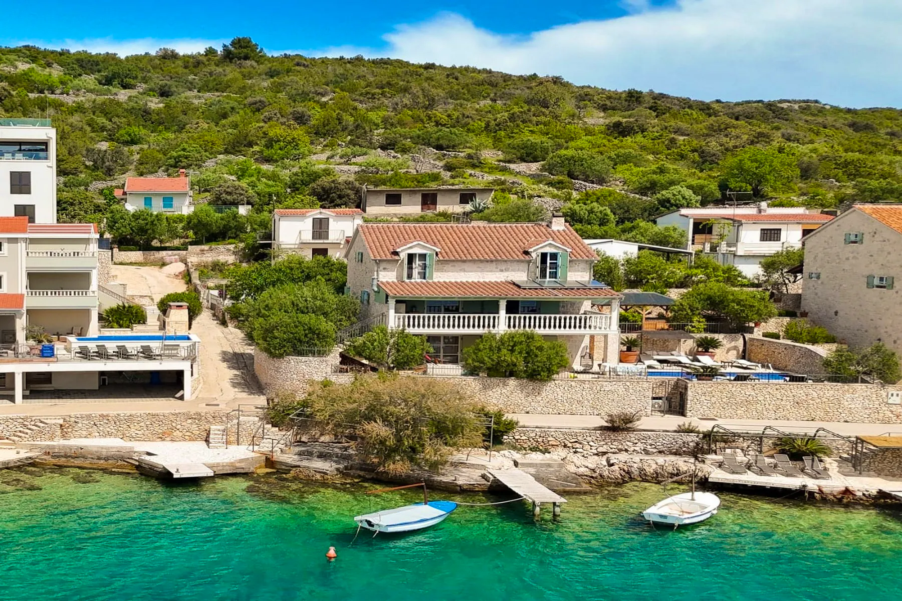 Seafront stone villa near Trogir for sale