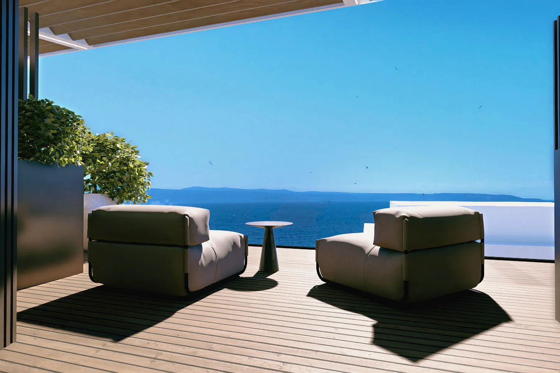 Open sea view from the apartments